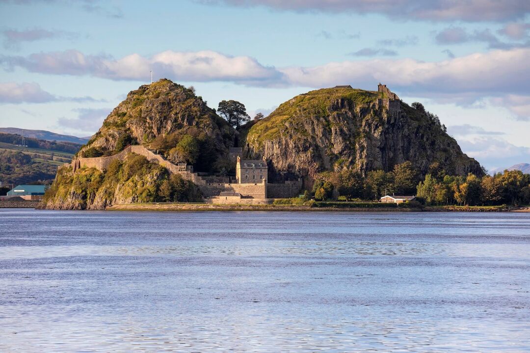 Looking North Across The Firth Of Clyde To Dumbarton Castle and Dumbarton Rock; West Dunbartonshire