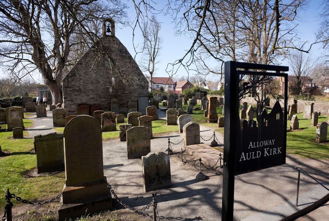 The Graveyard and Gable End Of The Auld Kirk In Alloway, South Ayrshire Which Featured In Robert Burns Classic Tale Of Tam O Shanterburns Father, William Burns and His Sister, Isabella Burns Begg Are Buried In The Kirkyard
